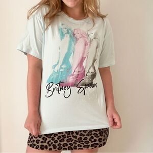 Britney Spears M Women’s T-shirt Graphic Band Tee Licensed Soft Y2K 90s Blue Tee